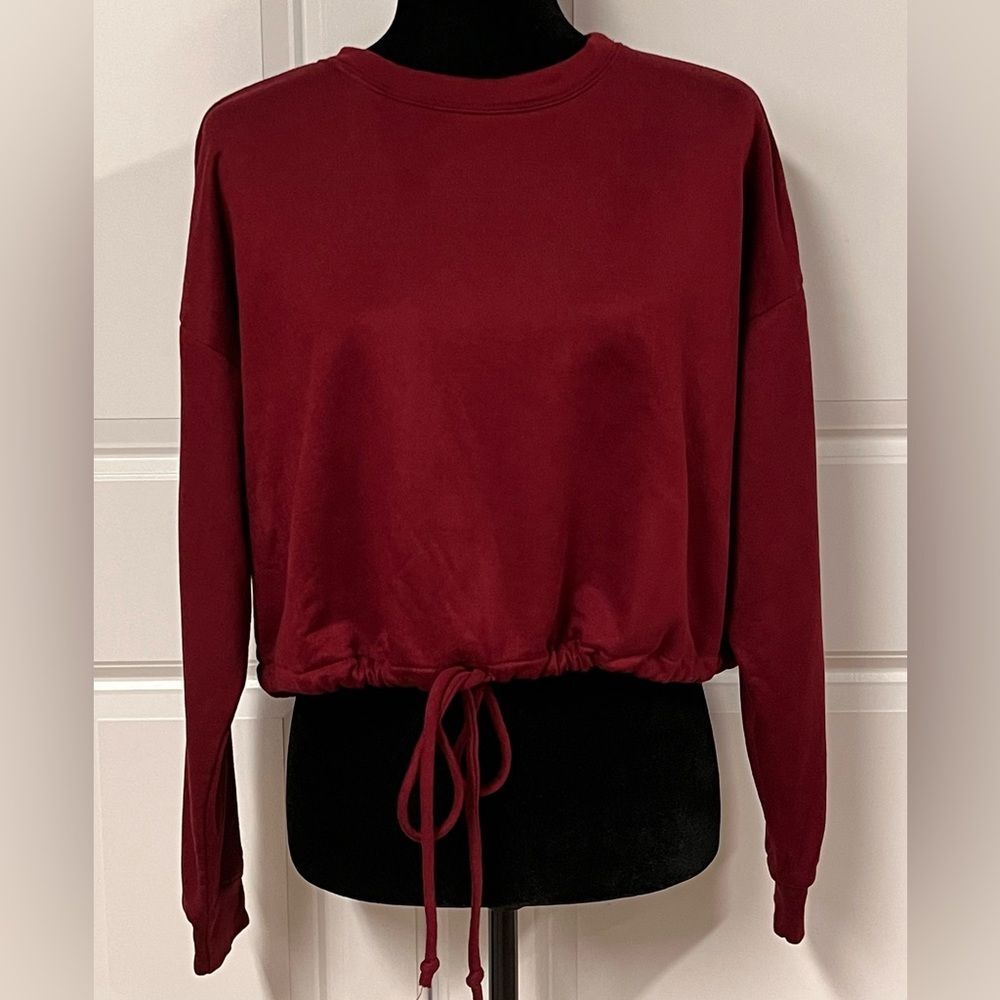 Forever 21 Cropped Drawstring Sweatshirt